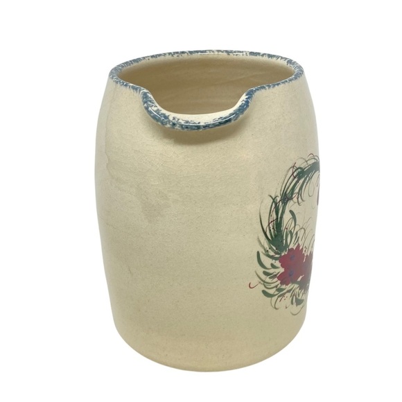 Casey Pottery Burgundy Floral Design Pitcher. Hand Made. - Picture 2 of 7